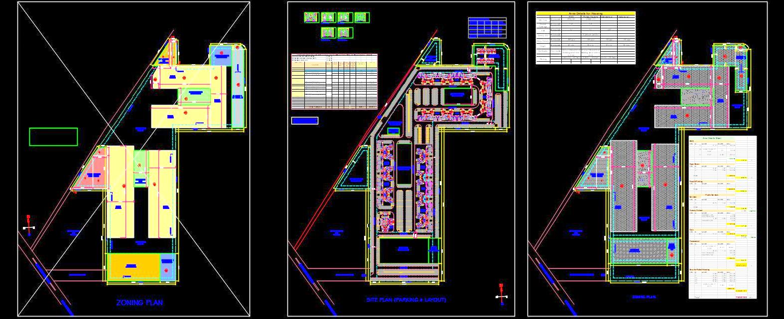 Group Housing Site Plan and Apartment Unit CAD Drawings